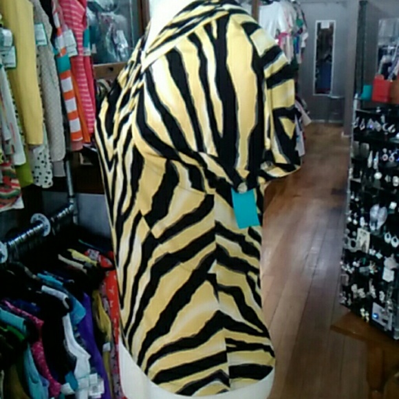 Pre-owned Carlisle Tiger Stripe Cap Sleeve Top - Picture 4 of 8